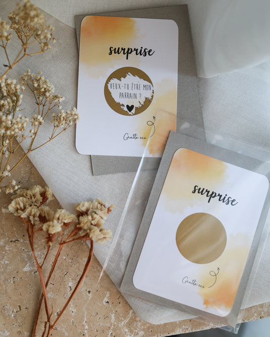 Carte à gratter SURPRISE orange