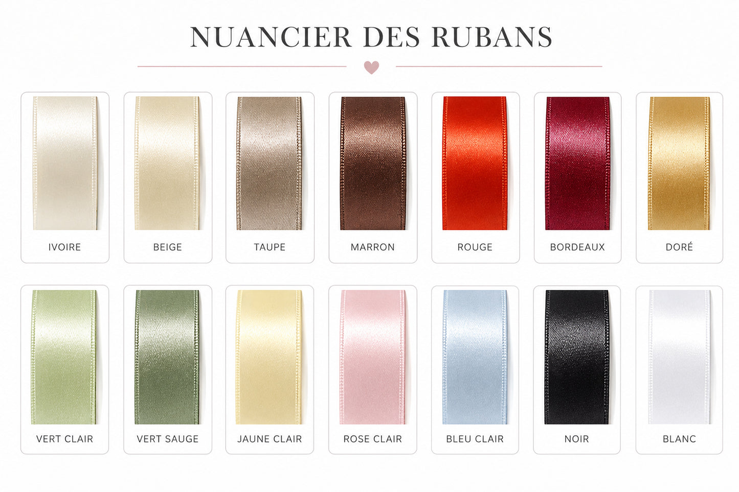 Ruban satin - INITIALES