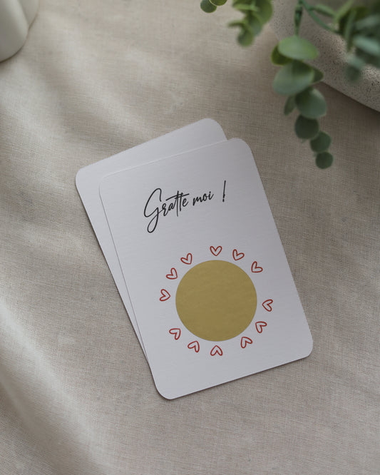 Carte à gratter CŒURS