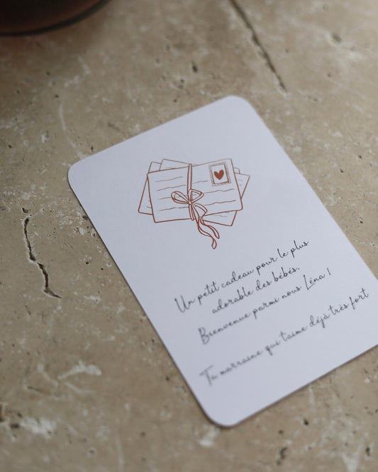 "💌 Glisser une carte personnalisée avec mon petit mot dans le colis "