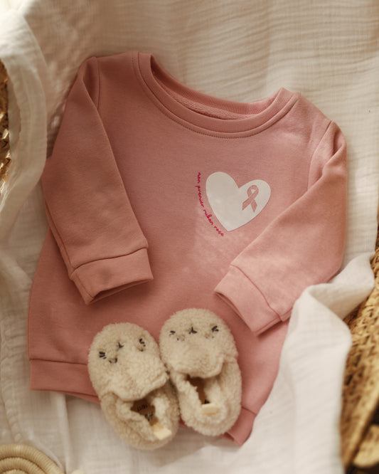 Sweat bébé RUBAN ROSE