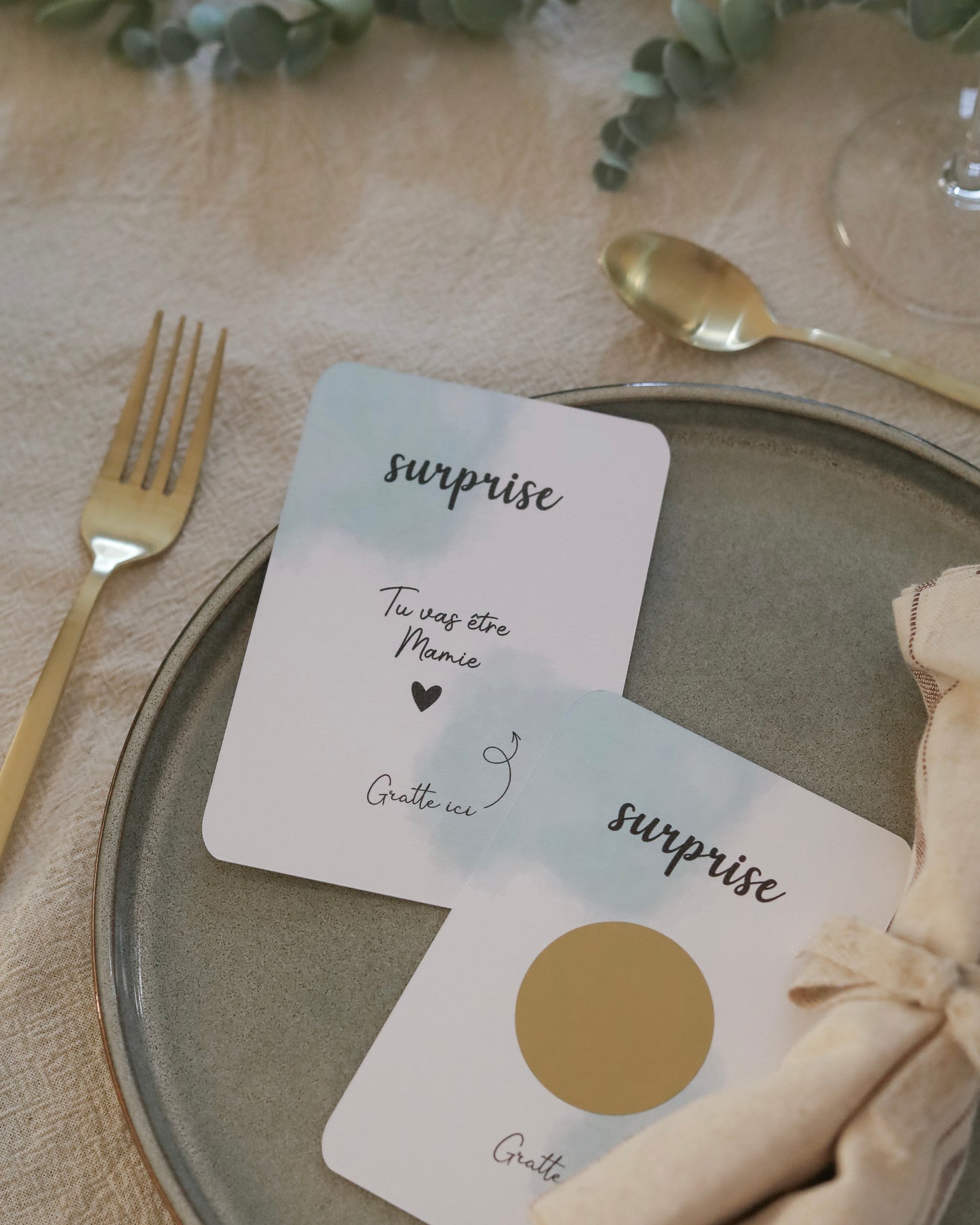 Carte à gratter SURPRISE bleue