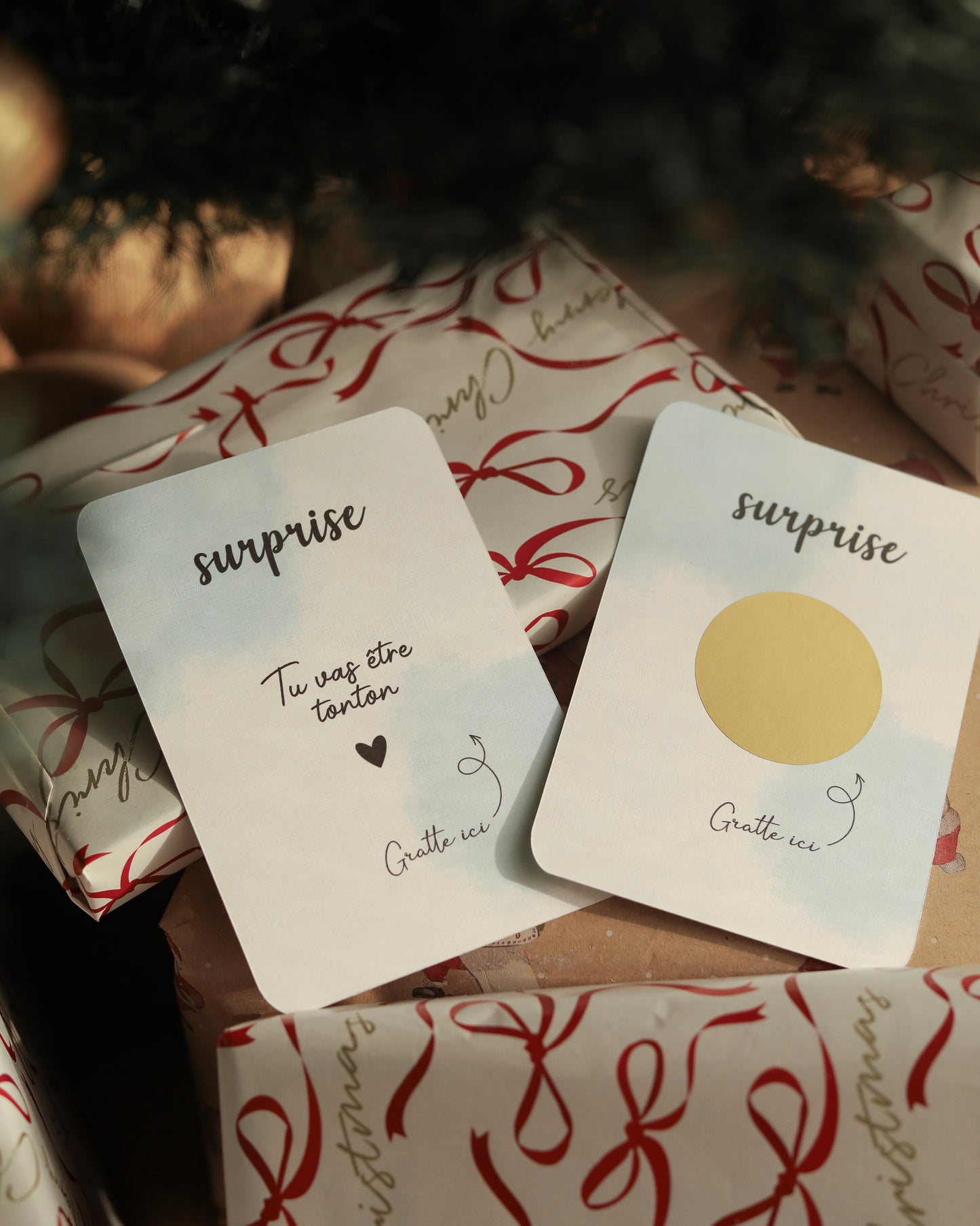 Carte à gratter SURPRISE bleue