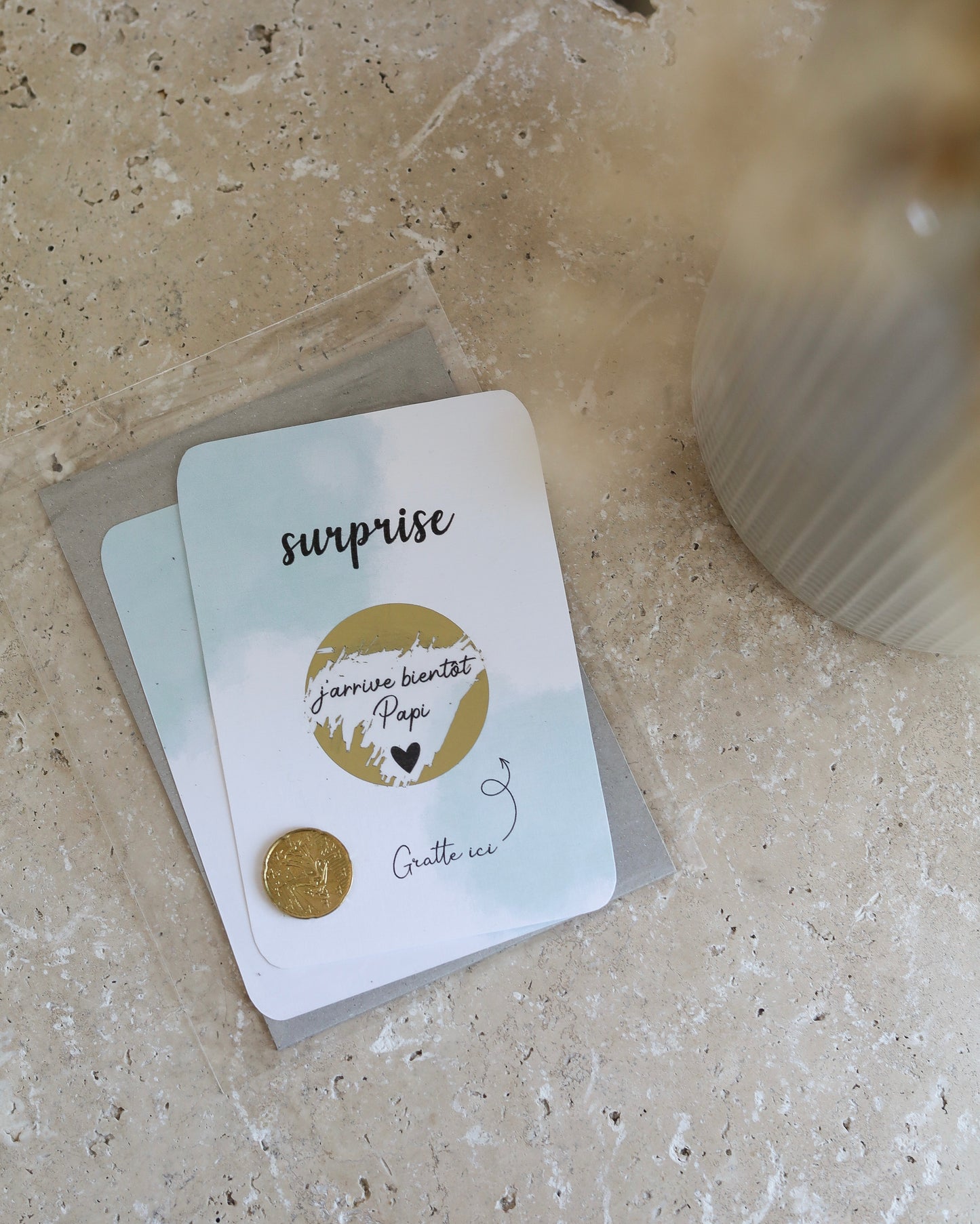 Carte à gratter SURPRISE bleue