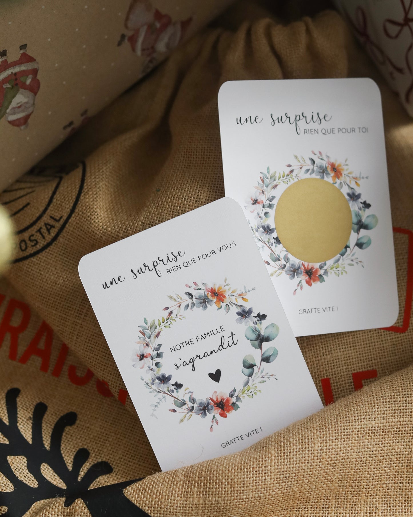 Carte à gratter FLORALE couleurs