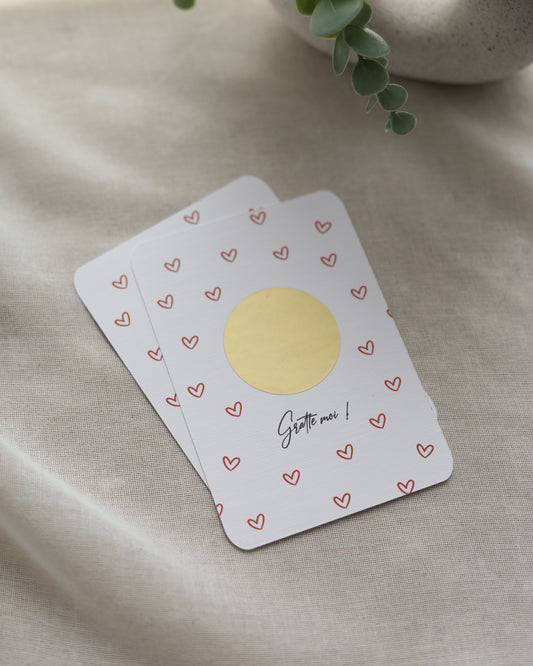 Carte à gratter PETITS CŒURS