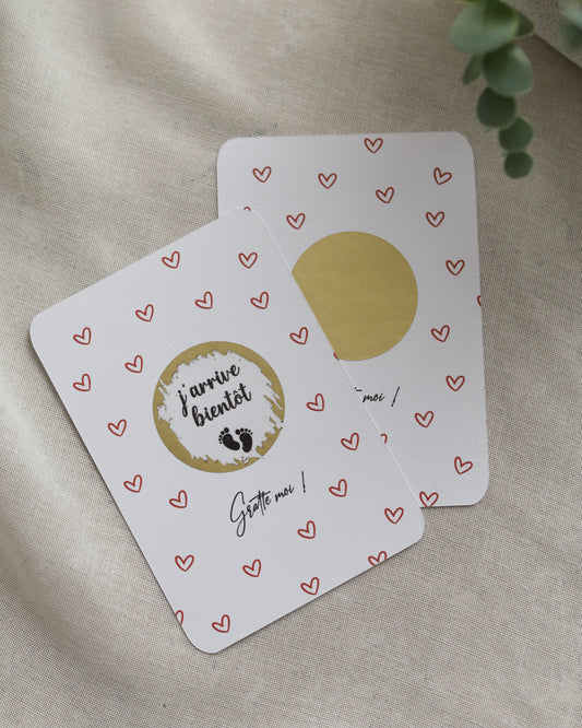 Carte à gratter PETITS CŒURS